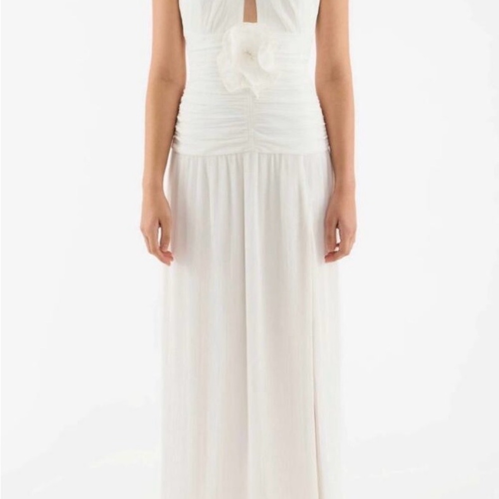 Rebecca Vallance White Halter Maxi Dress - Picture 3 of 8